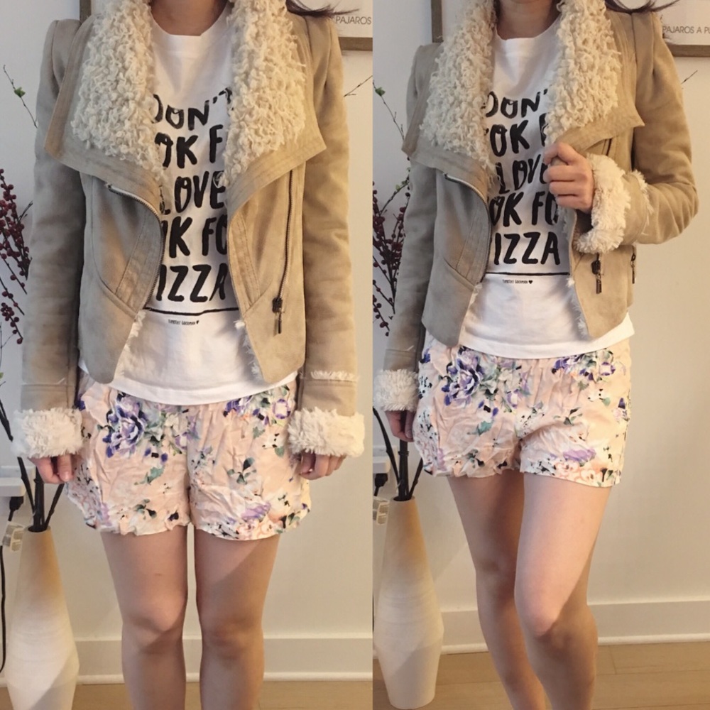 Suede Jacket with sherpa lining